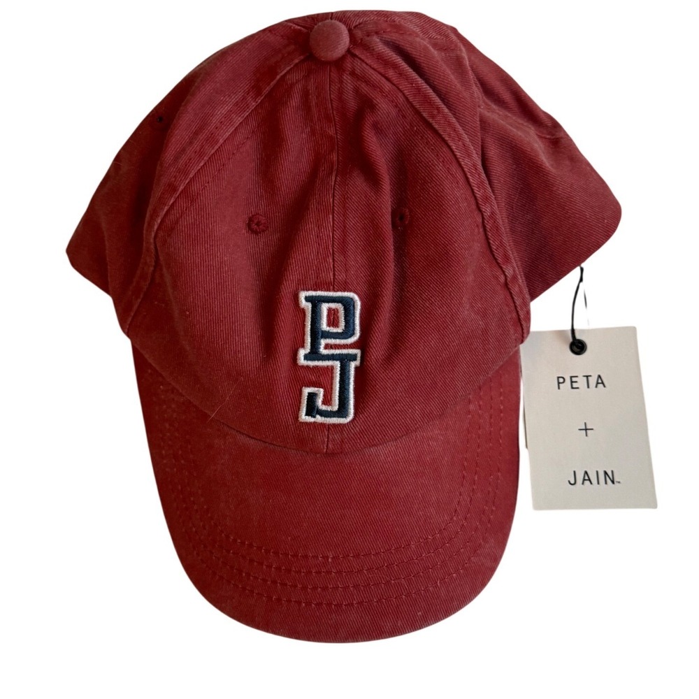 NWT Peta + Jain Women's Burgundy Embroidered Logo Adjustable Baseball Cap OS